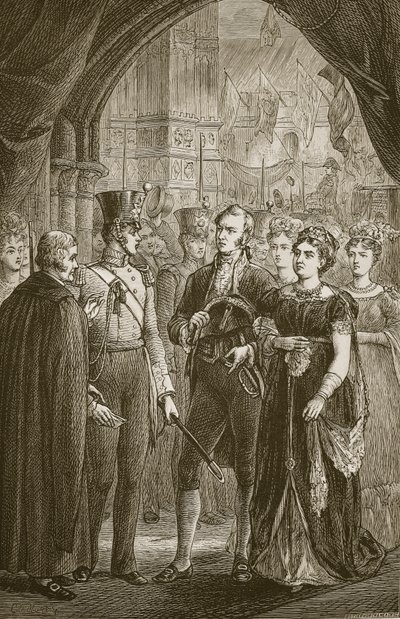 Queen Caroline demanding entry into Westminster Abbey, engraved by Butterworth and Heath by C.O. Murray